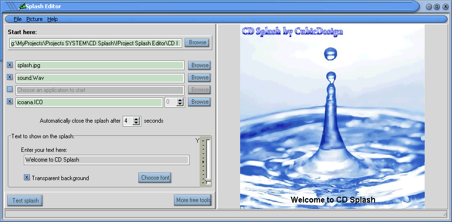 Download CD Splash. This tool is freeware.