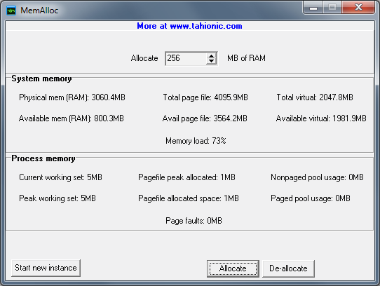 Download free memory allocation tool