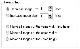 Image resizer control panel